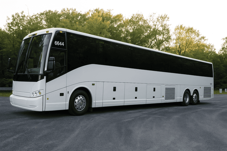 exterior of Charter Bus Rental Baytown coach bus